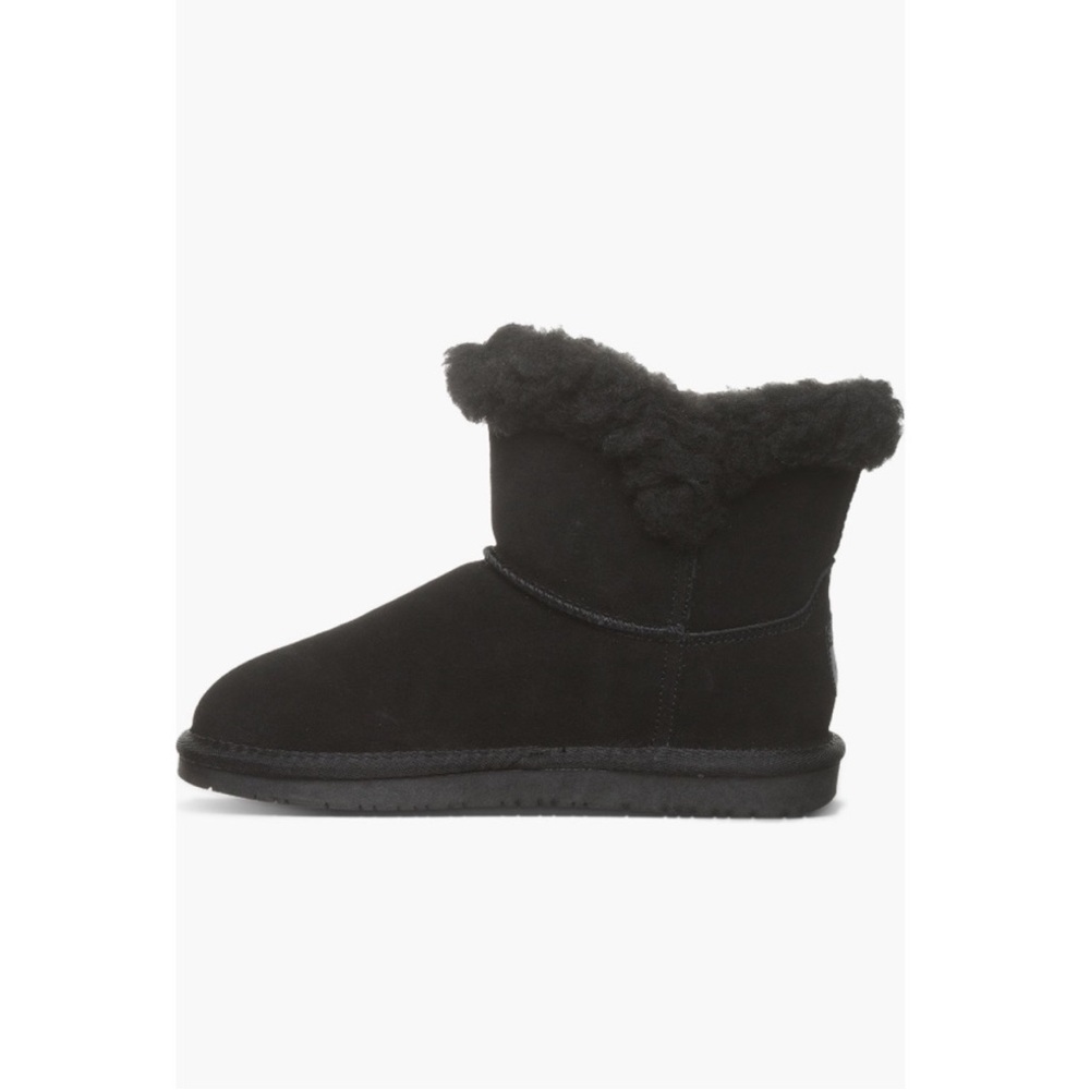 BearPaw Wren Faux Shearling Lined Bootie Black Suede Women’s Size 10 Winter - Picture 6 of 11